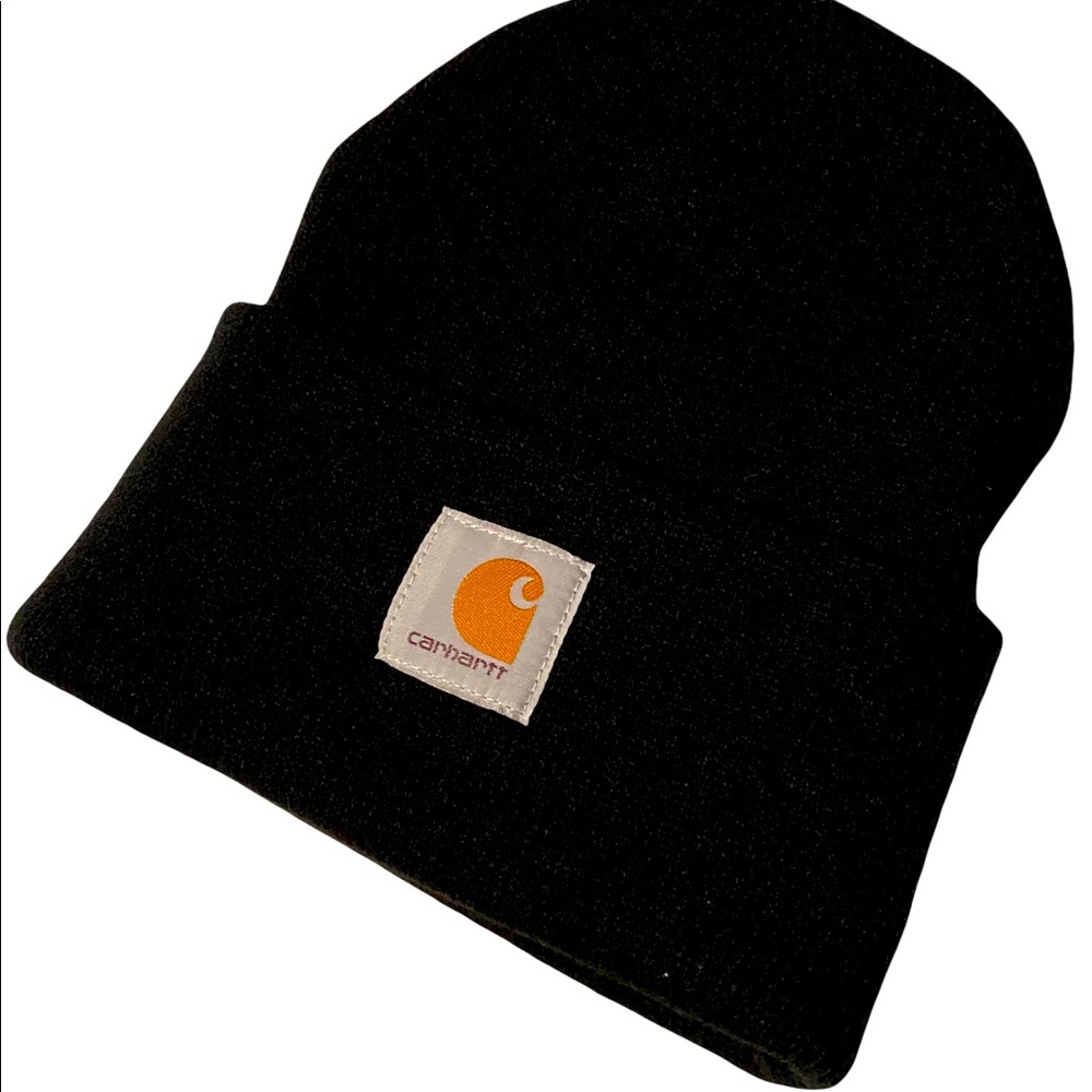 MENS Jet Black Carhartt Beanie One Size Fits All